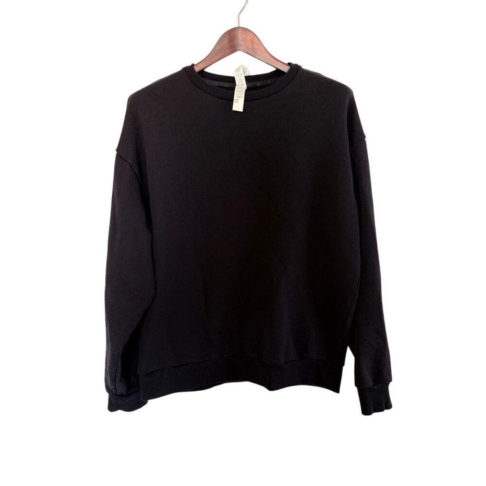 ALO Yoga Chill Crewneck Pullover Sweatshirt Black Size Small